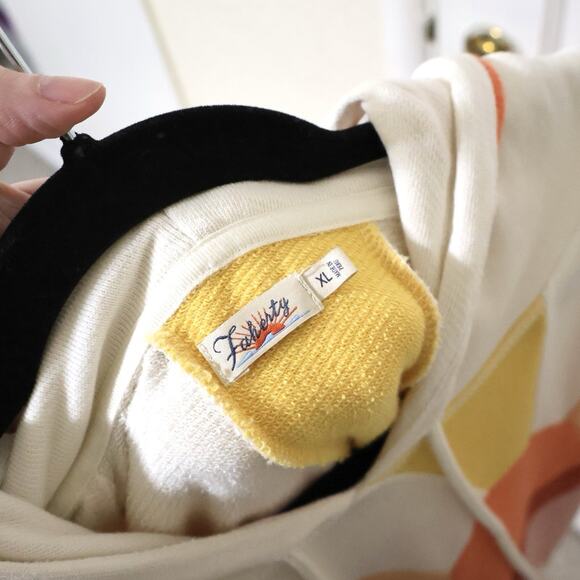 Faherty Soleil Sun & Sea Color Block Pima Cotton Hoodie Sweatshirt XL RARE - Picture 3 of 6